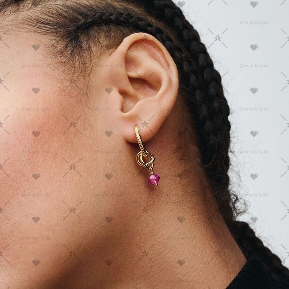 Pandora October Pink Eternity Circle Dangle Charm - Picture 2 of 2